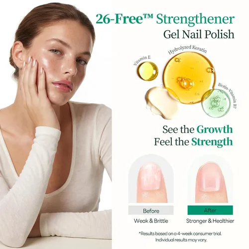 Miniatura 3 de APUREE Esmalte de uñas de gel fortalecedor: ámbar traslúcido Certificado USDA de base biológica Calidad de salón libre de HEMA Esmalte de gel