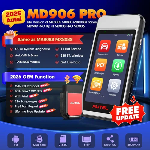 Miniatura 2 de Autel MaxiDiag MD906 PRO OBD2 escáner, 2025 MD906PRO All-Sys herramienta de escaneo de diagnóstico, Lite de MK808S MX808S Mismo MD909 PRO Up MD808