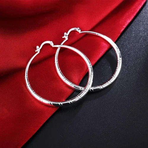 Miniatura 3 de Saengthong - aretes de aro de plata fina 925, para mujer, joyería de boda, NA, Saengthong