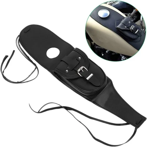 Miniatura 4 de Cubierta del tanque de combustible para motocicleta, bolsa de panel de piel sintética, accesorio para XL 883 1200 con 45 galones de cacahuete bolsa