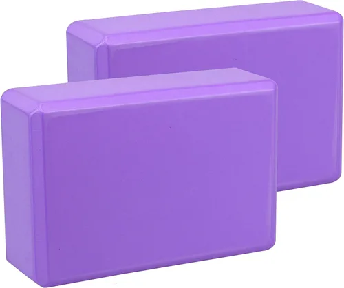 Miniatura 16 de EXERZ Bloques de yoga, paquete de 2, bloques de gimnasio, ladrillos de entrenamiento de fitness, soporte de mano elástico para pilates