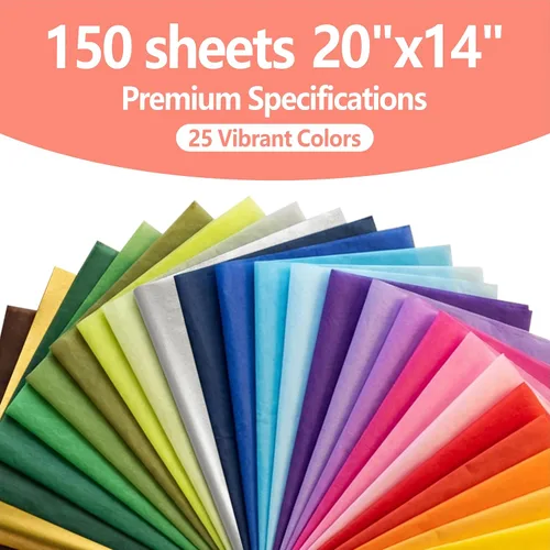 Miniatura 2 de Bobobag 150 hojas de papel de seda de colores, papel de seda de Navidad de 20 x 14 pulgadas para bolsas de regalo, dorado plateado rojo verde