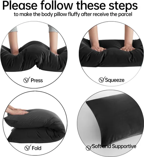 Miniatura 7 de BedTreat Almohada de cuerpo completo con funda extraíble para adultos, almohada corporal suave y esponjosa para personas que duermen de lado