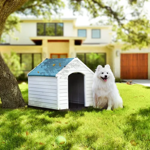 Miniatura 5 de Casa para perros, perreras para perros al aire libre, refugio impermeable para mascotas, perrera de plástico duradero para perros pequeños, medianos