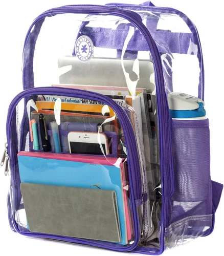 Miniatura 16 de K-Cliffs Large Transparent Backpack Clear Heavy Duty School Bag Durable Student Bookbag See Through Vinyl Daypack Workbag
