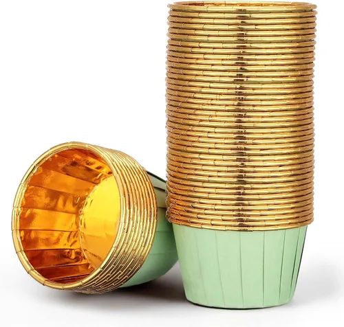 Miniatura 9 de EUSOAR Vasos para hornear, 50 forros para cupcakes de 3.5 onzas, forros para magdalenas de Navidad, envoltorios de cupcakes, papel para magdalenas