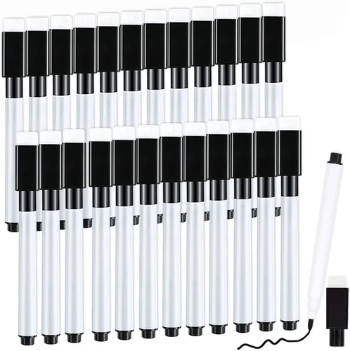 RETON 25 rotuladores magnéticos de borrado en seco con tapa de borrador, mini marcadores de 4.4 pulgadas con punta fina para aula, oficina,