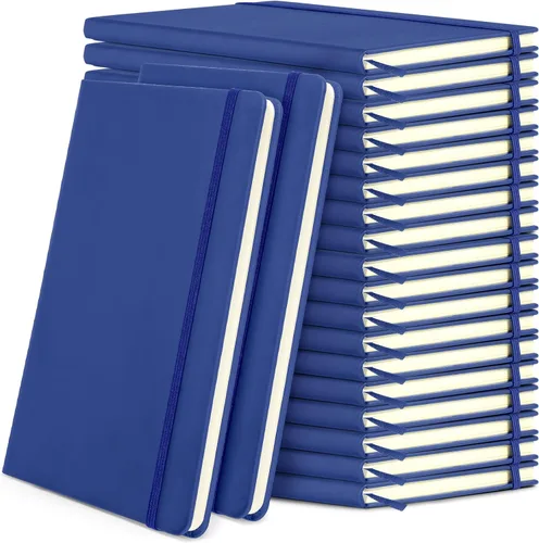 Miniatura 21 de Honoson 20 Pack Lined Journal Notebooks A5 Hardcover Executive Notebook 5.5" x 8.3" PU Leather Wide Ruled Journals Bulk with Elastic Band for Home
