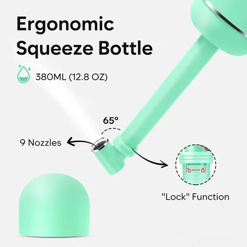 Miniatura 3 de Easy@Home Bidé portátil para viajes: botella Peri para el cuidado posparto - Pulverizador de mano para mujeres y hombres Botella grande de Verde