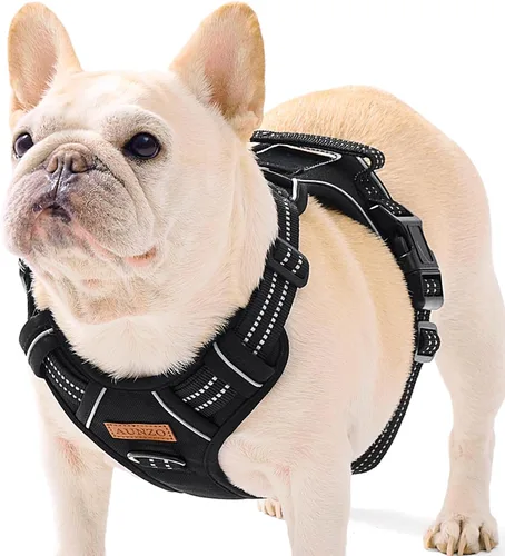 Miniatura 14 de Arnés para perro sin tirones para perros medianos, chaleco reflectante ajustable con asa, para entrenamiento, senderismo, caminar, chaleco gris a