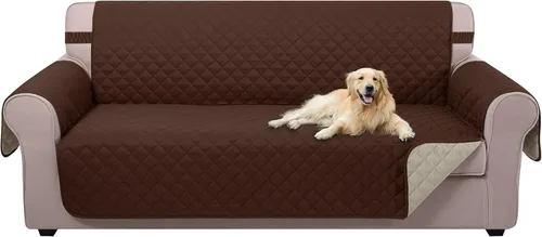 U-NICE HOME Funda de sofá reversible para perros con correas elásticas, resistente al agua, protector de muebles para mascotas, funda de sofá para