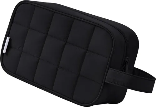 Miniatura 24 de Narwey Neceser de viaje para mujer, kit de viaje Dopp para hombre, bolsa de viaje para artículos de tocador, bolsa de cosméticos, bolsa de A-Negro