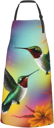 Miniatura 15 de Delantales florales azules para el hogar, 2 bolsillos, 33 x 28 pulgadas, para hombres y mujeres, diseño floral gris, impermeable, para manualidades