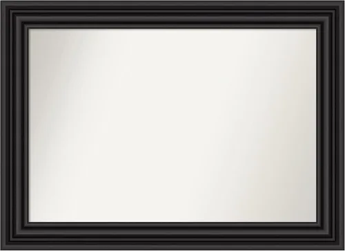 Miniatura 449 de Amanti Art Espejo personalizado, espejo de baño negro puente, espejo de pared o espejo de tocador de baño sobre el fregadero (26 x 26 pulgadas)