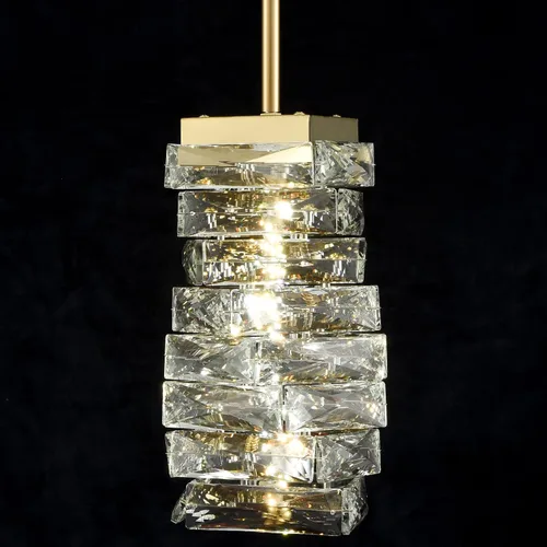 Moderna lámpara colgante de cristal dorado iluminación colgante para isla de cocina LED varilla colgando mini luces colgantes baño, 8 W, 4000 K, no