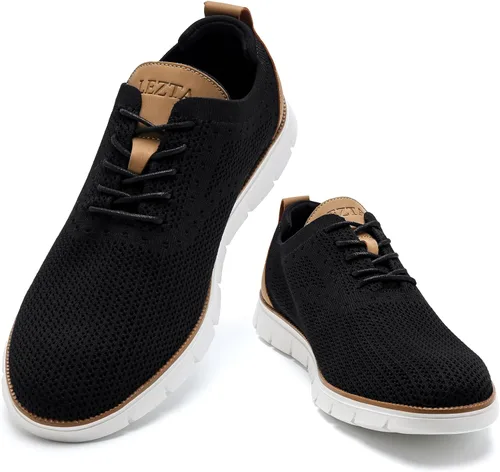 Miniatura 8 de LEZTA Zapatos deportivos de vestir casuales para hombre, ligeros, Oxford, con soporte para el arco, zapatos para caminar