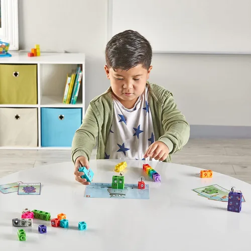 Miniatura 4 de hand2mind MathLink Cubes Numberblocks Juego de Actividades 1-10, 30 Actividades de Aprendizaje Preescolar, Bloques de Conteo, Cubos de Enlace