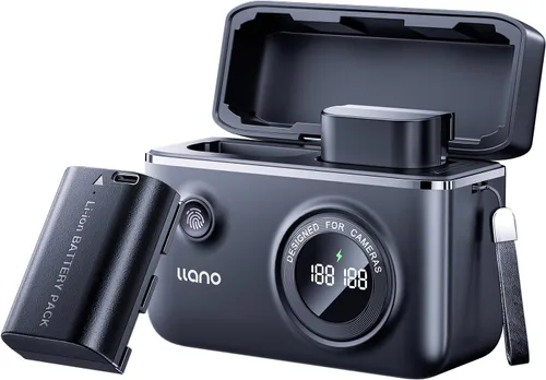 llano Paquete de 2 baterías LP-E6NH de 2400 mAh, batería R6 recargable rápida y cargador de 18 W para cámara Canon EOS R6 Mark II, R5 Mark II, R5,