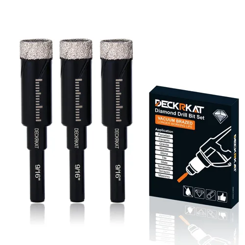 Miniatura 13 de 3 paquetes de brocas de diamante seco de 5/8" 14mm con soldadura al vacío, sierras de agujero de diamante para azulejos de granito, cerámica
