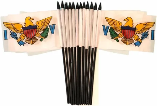 Miniatura 3 de Paquete de 12 banderas de escritorio de oficina en miniatura de poliéster internacional de 4 x 6 pulgadas, 1 docena de banderas pequeñas de 4 x 6