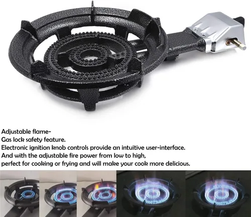 Miniatura 2 de Estufa portátil de gas propano para exteriores de 10KW/34000 BTU con manguera Jumbo Super Supergas Camp Camping Tailgating Gas Fire