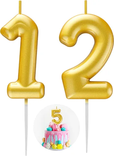 Miniatura 88 de Velas número 2 arcoíris con número 3D de feliz cumpleaños para decoración de fiesta de pastel de cumpleaños, suministros de celebración