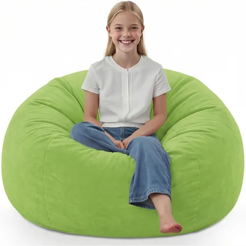 Miniatura 33 de Silla de Puf de 3 Pies, Sillas de Puf Cómodas con Relleno de Espuma Viscoelástica, Sofá de Puf Esponjoso con Funda de Terciopelo Holandés, Sillas