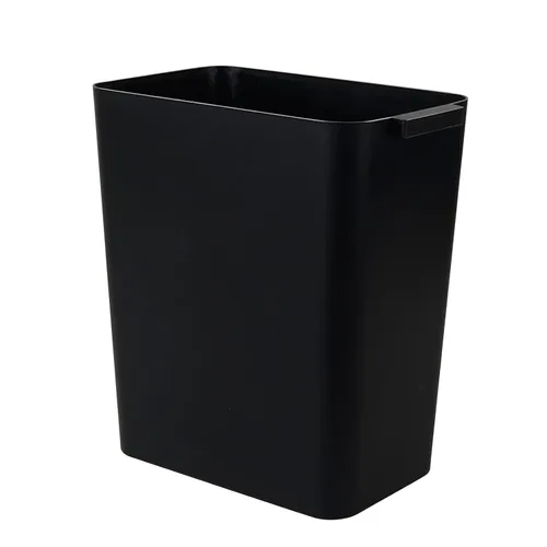 Miniatura 9 de Paquete de 3 cubos de basura negros de 4.5 galones, contenedor de basura Construcción de plástico resistente, forma rectangular que ahorra