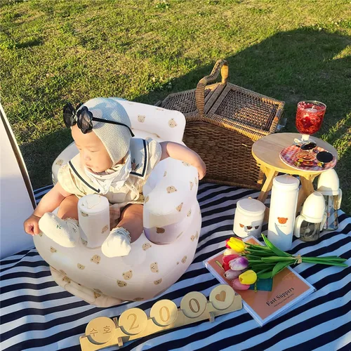 Miniatura 6 de EKEPE Asiento inflable para bebé con ventosas para bebés de 3 meses en adelante, asientos de piso para bebé para sentarse con bomba de aire