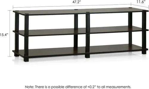 Miniatura 3 de Furinno TURN-S-TUBE - Soporte para TV, centro de entretenimiento de 3 niveles, sin herramientas, consola de TV para televisores de hasta 46 Marrón