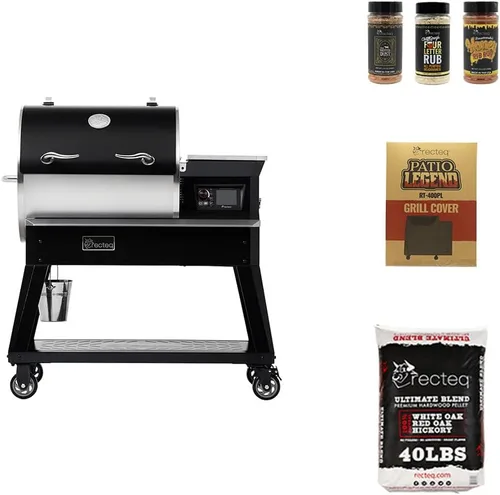 recteq Patio Legend 400 Ahumador de pellets, Parrilla de pellets con conectividad WiFi y aplicación, Parrillas ahumadoras para exteriores, Parrillas