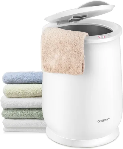 Miniatura 10 de COSTWAY - Calentador de toallas para baño, calentador grande de 21L con tapa abatible, cerradura de seguridad para niños, apagado automático de 1H