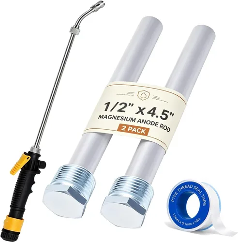 Varilla de ánodo para calentador de agua RV y enjuague de tanque de calentador de agua para caravana, 4.5 pulgadas de largo x 1/2 pulgadas, varilla