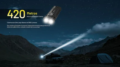 Miniatura 4 de Nitecore EDC37 Linterna de 8000 lúmenes de forma plana, carga rápida USB-C con pantalla OLED digital y pegatina de bloqueo de seguridad