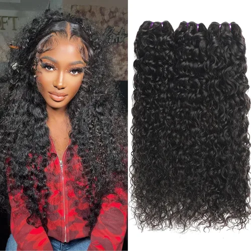 Miniatura 19 de Beauty Queen 16A Paquetes de Cabello Crudo Ondas de Agua 14 16 18 Pulgadas 3 Paquetes 100% Cabello Virgen Brasileño Sin Procesar Paquetes Tejidos