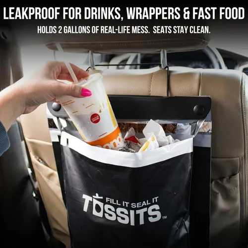 Miniatura 6 de Tossits Bolsas de basura desechables recicladas para automóvil, a prueba de fugas, a prueba de olores, bolsas de basura colgantes para automóvil