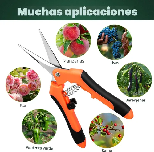 Miniatura 7 de EWPJDK Paquete de 3 tijeras de podar de jardín, tijeras de acero inoxidable, tijeras de jardinería, tijeras, podadoras de jardín, tijeras de podar