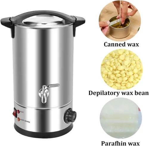 Miniatura 6 de Derretidor de cera para hacer velas, olla de fusión de cera, máquina comercial grande para hacer velas con boquilla de vertido y control