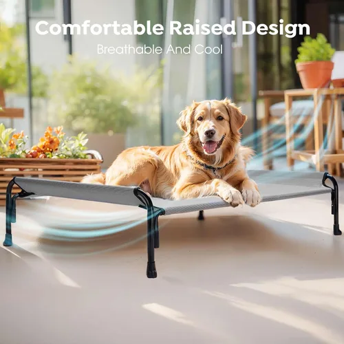 Miniatura 3 de Veehoo Cama Elevada para Perros al Aire Libre, Cuna Elevada para Perros Grandes, Cama de Hamaca para Mascotas Lavable y Resistente al Agua