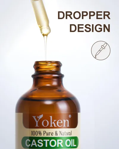Miniatura 3 de Yoken Aceite de ricino verificado por EWG - Botella de vidrio de 4 onzas – 100% puro, prensado en frío, sin hexano, aceites de ricino virgen