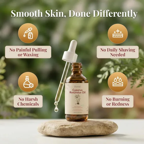Miniatura 4 de Dersie Aceite Cyperus Rotundus: Aceite Cyperus Rotundus para depilación – Inhibidor natural del crecimiento del cabello para la reducción del vello
