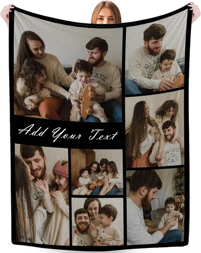 Miniatura 8 de Artsadd Mantas personalizadas con texto fotográfico, mantas de collage personalizadas con mis propias imágenes, fabricadas en Estados Unidos