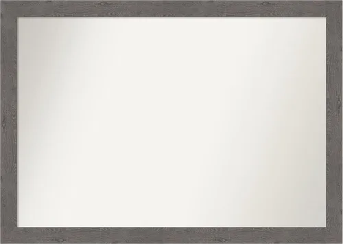 Miniatura 406 de Amanti Art Espejo de baño gris para sobre el fregadero, 31 x 48 pulgadas, espejo de tocador rectangular estrecho de color gris, marco de madera