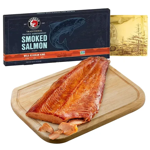 Miniatura 12 de SeaBear Seattle Skyline - Caja de regalo de salmón ahumado, capturado en la naturaleza, estable en el almacenamiento, listo para comer, 6 onzas