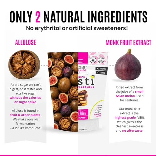 Miniatura 5 de Wholesome Yum Besti - Sustituto natural de azúcar, mezcla de edulcorante de fruta de monje granulada cetogénica con alulosa (sin eritritol), sin