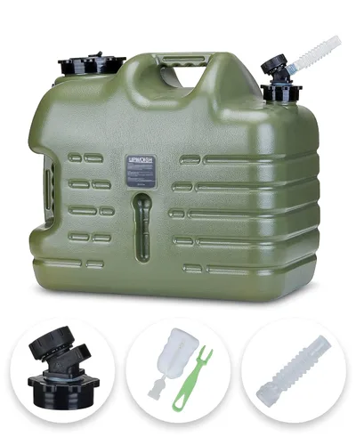 Miniatura 15 de UPWOIGH Jarra de agua de 3.5 galones, contenedor de agua a prueba de fugas verde bosque con espita, talla frontal moderna inspirada