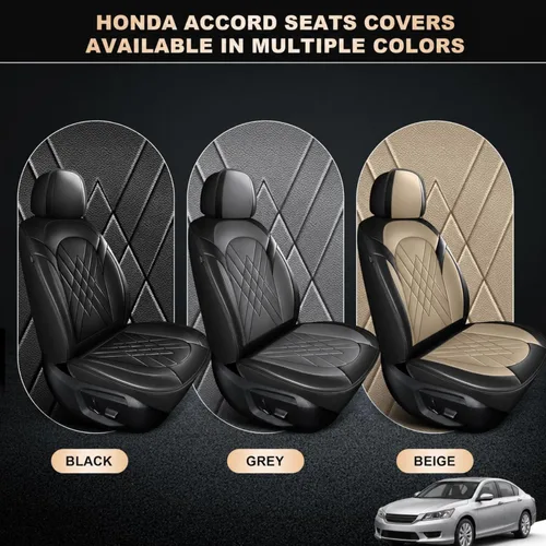 Miniatura 9 de YORKNEIC Juego de 2 fundas de asiento delantero de automóvil para Honda Accord 2003-2017, fundas de asiento de cuero sintético impermeables