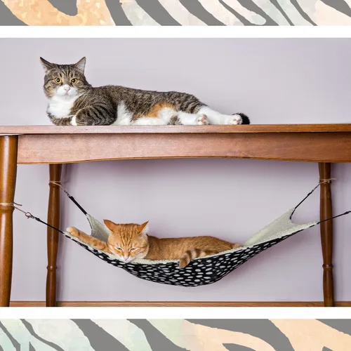 Miniatura 6 de BBTO Hamaca reversible para mascotas, hamaca colgante de felpa suave para gatos, cama de conejillo de indias, jaula para ratas, accesorios