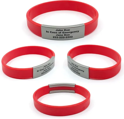 Miniatura 25 de Pulsera de identificación médica personalizada - Pulsera de seguridad para personas mayores grabada personalizada - Alerta de Alzheimer