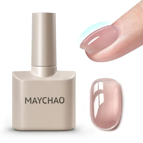 MAYCHAO Gel constructor morado claro para uñas, fortalecedor de uñas malva de 0.5 onzas líquidas en una botella, gel duro para extensión de uñas,